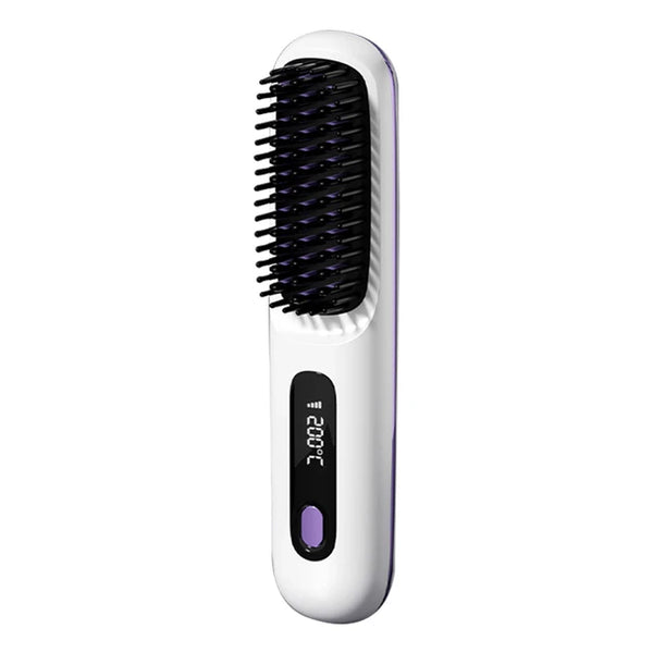 LCD wireless straightening comb rechargeable ceramic electric comb str ...