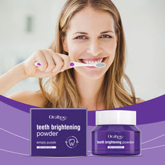 Oralhoe Purple Tooth Powder Clean Odor Care Mouth Fresh Breath Bright Tooth Powder Gingival Care