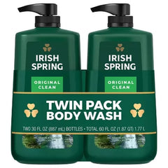 Irish Spring Original Clean Body Wash for Men, 30 Fl. Oz. (Pack of 2) - Complimentary Shipping