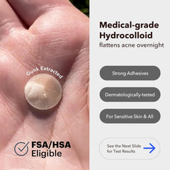 Hydrocolloid Acne Cover Patches with Tea Tree Oil - FSA HSA Eligible Vegan and Cruelty-Free Korean Skincare Solution for Facial Pimples