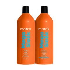 Mega Sleek Shampoo and Conditioner Set - Smoothing and Anti-Frizz Formula for Dry, Damaged, and Frizzy Hair with Nourishing Shea Butter, Vegan-Friendly
