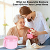 Image of Leak-Proof Denture Case for Travel - Soaking Container for Full & Partial Dentures and Retainers with Cleaning Kit and Brush - Pink