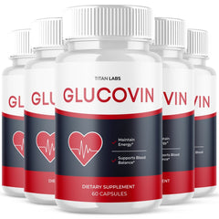 (5 Pack) Glucovin Advanced Blood Health Support Formula Gluco Vin 300 Capsules