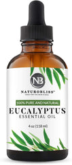 100% Pure Eucalyptus Essential Oil (4 oz) - Premium Therapeutic Grade for Aromatherapy