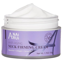 Neck Firming Cream - Advanced Skin Tightening Formula for Neck and Décolleté with Bakuchiol, Collagen, and Ceramides - Day and Night Anti-Wrinkle Treatment, 1.7 Oz