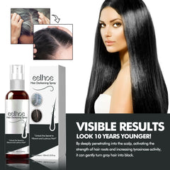Hair Darkening Spray, Natural Black Hair Cover White Hair Smooth Shiny Moisturizing Dense Hair Conditioning Spray