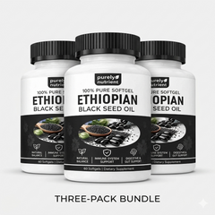 (3 Pack) Ethiopian Black Seed Oil Softgels |4.64% Thymoquinone |Gluten-Free, 180 Capsules