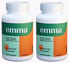Emma Relief Supplement Pills Konsciens Keto for Gut Bloating (2 Pack-120 Capsules)