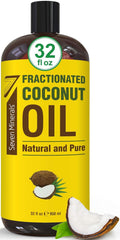 Pure Fractionated Coconut Oil - 32 Fl Oz - Non-GMO, 100% Natural Lightweight Massage Oil for Skin and Hair - Ideal Carrier Oil for Essential Oils