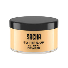 Sacha Buttercup Setting Powder - Translucent Loose Powder for Medium to Dark Skin Tones, 1.75 Oz - Minimizes Fine Lines and Pores, No Ashy Flashback, Ideal for Setting Makeup Foundation or Concealer
