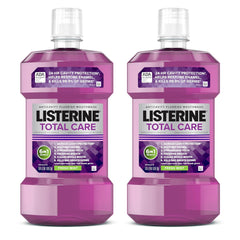Total Care Anticavity Fluoride Mouthwash - 6-in-1 Oral Rinse for Bad Breath Germs, Cavity Prevention, and Teeth Strengthening, Fresh Mint Flavor, Twin Pack (2 x 1 L)