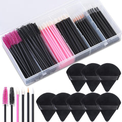 248-Piece Professional Disposable Makeup Applicator Kit with Triangle Puffs, Mascara Wands, and Lip/Eyeliner Brushes for Makeup Artists