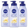 Image of Vanilla and Almond Oil Infused Body Lotion for Women, Fast-Absorbing and Non-Greasy, 48-Hour Moisturization, 16.9 Fl Oz Pump Bottle, Pack of 3