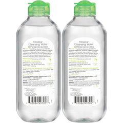 Micellar Water Facial Cleanser and Makeup Remover for Oily Skin 13.5 Fl Oz (400 mL), Pack of 2