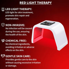 Premium 7-Color Red Light Therapy Device for Facial and Neck Skin Care - At-Home LED Beauty Tool