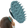 Image of Scalp Massager Shampoo Brush - Manual Scalp Care Head Scrubber for Wet & Dry Use, Soft Silicone Bristles for Hair Growth and Dandruff Removal (Dark Green)