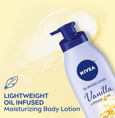 Vanilla and Almond Oil Infused Body Lotion for Women, Fast-Absorbing and Non-Greasy, 48-Hour Moisturization, 16.9 Fl Oz Pump Bottle, Pack of 3