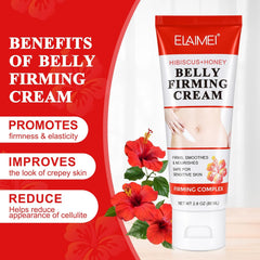 Hibiscus and Honey Firming Cream for Belly and Thighs, Cellulite Treatment, Skin Tightening and Nourishing Formula for Men and Women, 2 x 80ML