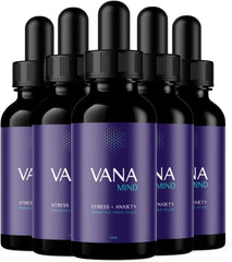 Vana Mind Relaxation Drops - 5 Pack Stress Support Supplement for Mental and Physical Well-Being