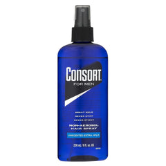Consort Unscented Hair Spray 8 oz X-Hold Pump Non-Aerosol (2 Pack)