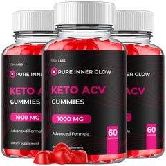 (3 Pack) Pure Inner Glow Keto ACV Gummys 1000MG Advanced Supplement 180 Gummies