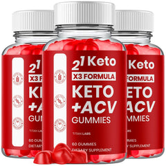(3 Pack) 21 Keto Nutrition X3 ACV 1000MG Advanced Vitamin Supplement 180 Gummies