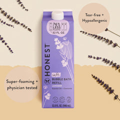 Lavender Calm Foaming Bubble Bath Refill - Gentle, Naturally Derived, Tear-Free, Hypoallergenic for Babies, 32 Fl Oz