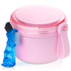 Image of Leak-Proof Denture Case for Travel - Soaking Container for Full & Partial Dentures and Retainers with Cleaning Kit and Brush - Pink