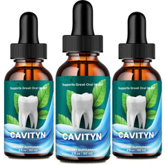 Cavityn Dental Health Supplement Liquid Drops for Teeth and Gums (3-Pack)