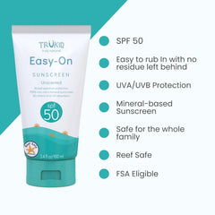 Mineral Sunscreen SPF 50 for Children and Infants - All-Natural, Non-Toxic Zinc Oxide Formula for Sensitive Skin, Unscented, FSA Eligible, Travel Size 3.4 oz
