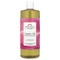 Heritage Store 32 Fl Oz (960 Ml) Castor Oil - Cruelty-Free, Eco-Friendly, Hexane-Free