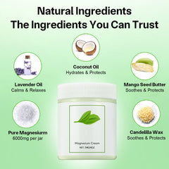 Magnesium Cream for Neuropathy - 118ML (4OZ) Body Butter for Deep Moisturization and Smooth Skin, Suitable for All Skin Types