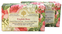 English Rose Scented Natural Soap Bars for Men & Women (2 X 7Oz) – Moisturizing Triple-Milled Soap Bars Enriched with Shea Butter – Plant-Based Bath & Body Bar for All Skin Types