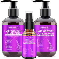Hair Growth Shampoo and Conditioner Set with Rosemary, Biotin, Argan Oil, and Castor Oil