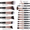 Image of 18-Piece Professional Premium Synthetic Makeup Brush Set with Case - Foundation, Kabuki, and Eye Brushes (Black Gold)