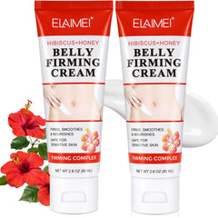 Hibiscus and Honey Firming Cream for Belly and Thighs, Cellulite Treatment, Skin Tightening and Nourishing Formula for Men and Women, 2 x 80ML