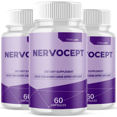 (3 Pack) Nervocept Natural Super Nerve Supplement Nervo Cept 180 Capsules