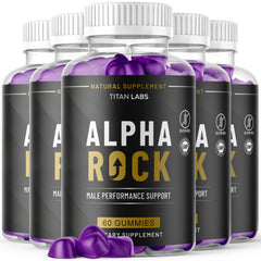 (5 Pack) Alpha Rock Male ACV Gums Male Support Formula AlphaRockMale 300 Gummies