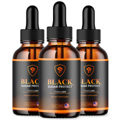 (3 Pack) Black Sugar Protect Drops Advanced Blood Support Supplement 90 Servings