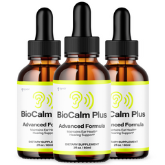 (3 Pack) BioCalm Plus Ear Health Support Drops All Natural Bio Calm 180 Servings