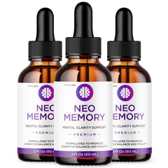 (3 Pack) Neo Memory Brain Health Support Drops NeoMemory 180 Servings