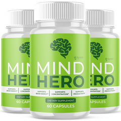 (3 Pack) Mind Hero Nootropic All Natural Formula Brain Supplement 180 Capsules