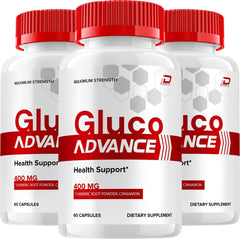 (3 Pack) Gluco Advance Capsules – GlucoAdvance All Natural Glycogen Support 180 Capsules