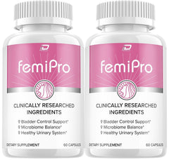 FemiPro Bladder Support Supplement Pills (2 Pack-120 Capsules)