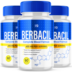 Berbacil Supplement Capsules - Promotes balanced blood sugar and pressure (3 Pack - 180 Capsules)