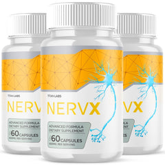 (3 Pack) NervX All Natural Super Nerve Supplement Nerv X 180 Capsules