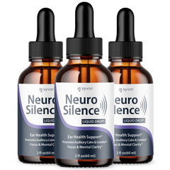 (3 Pack) Neuro Silence Ear Drops Natural Hearing Support Supplement 90 Servings