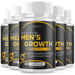 (5 Pack) Blood Flow Men's Growth Pro Advanced Male Support Vitamin 300 Capsules