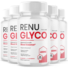 (5 Pack) Renu Glyco Advanced Blood Health Support Supplement RenuGlyco 300 Capsules