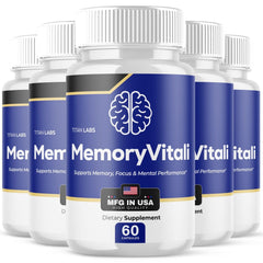 (5 Pack) MemoryVitali Natural Brain Supplement Memory Vitali 300 Caps